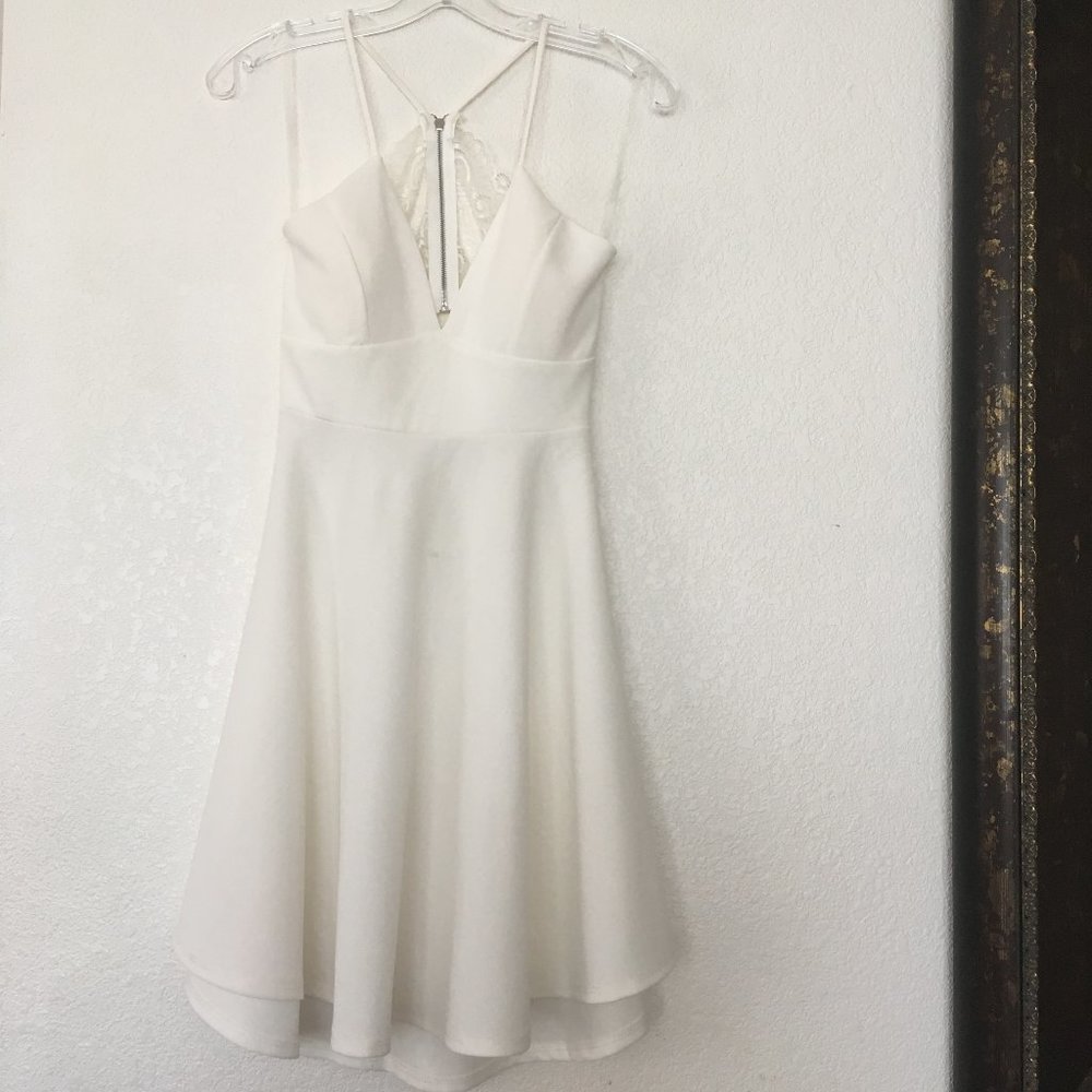 Olive Tree Medium Lace Stretchy A-Line Ivory Dress